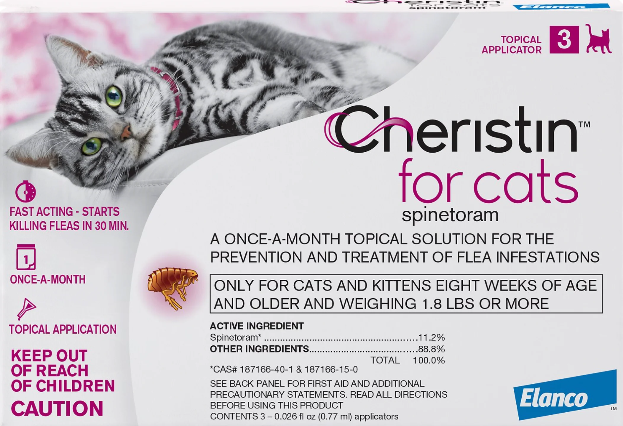 Cheristin Flea Spot Treatment for Cats, over 1.8 lbs (3 months) - Image 3